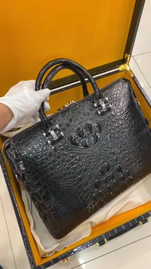 Роскошный кожаный портфель из натуральной крокодиловой кожи, мужской клатч, деловая сумка